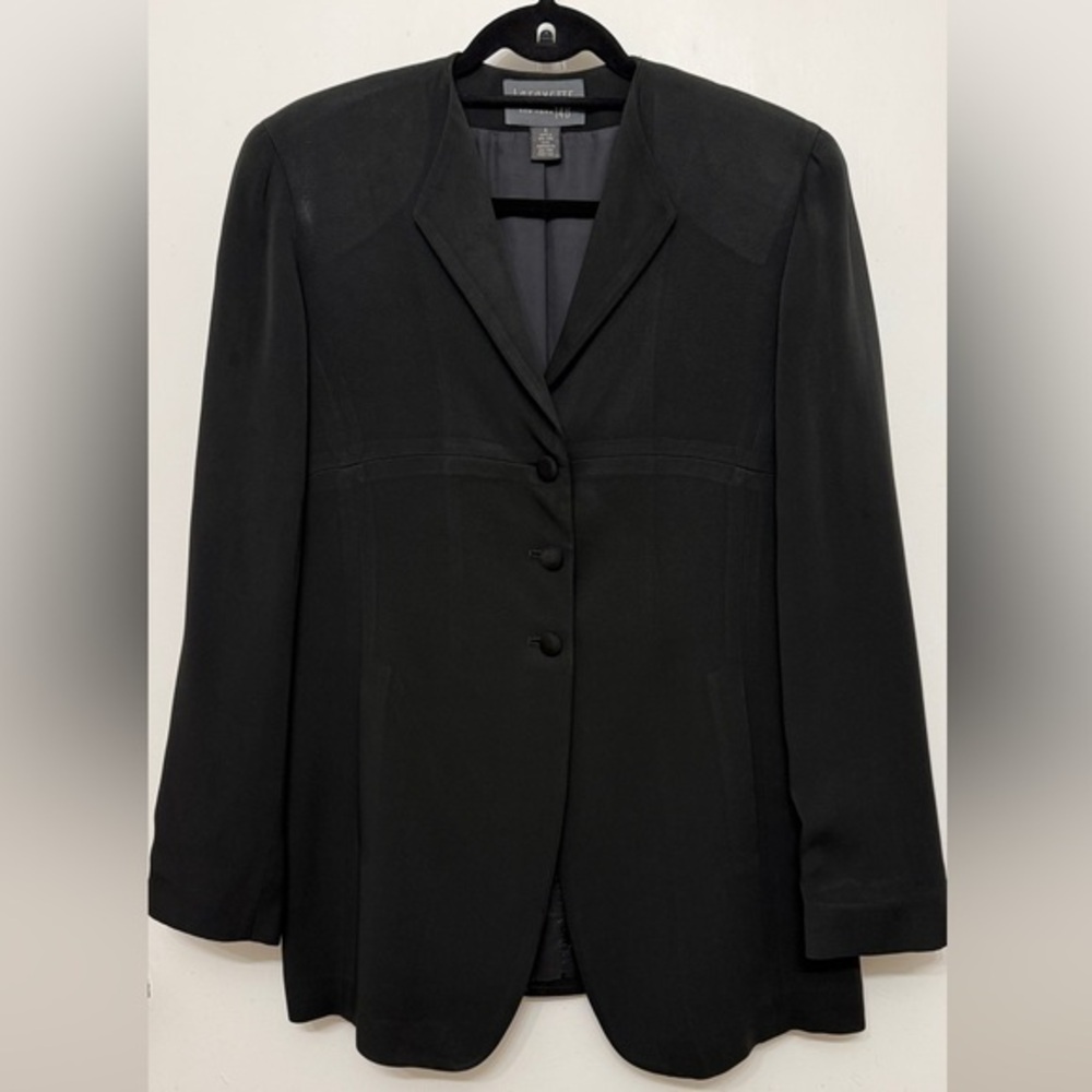 Lafayette 148 NY Black Tailored Blazer Jacket Size 6